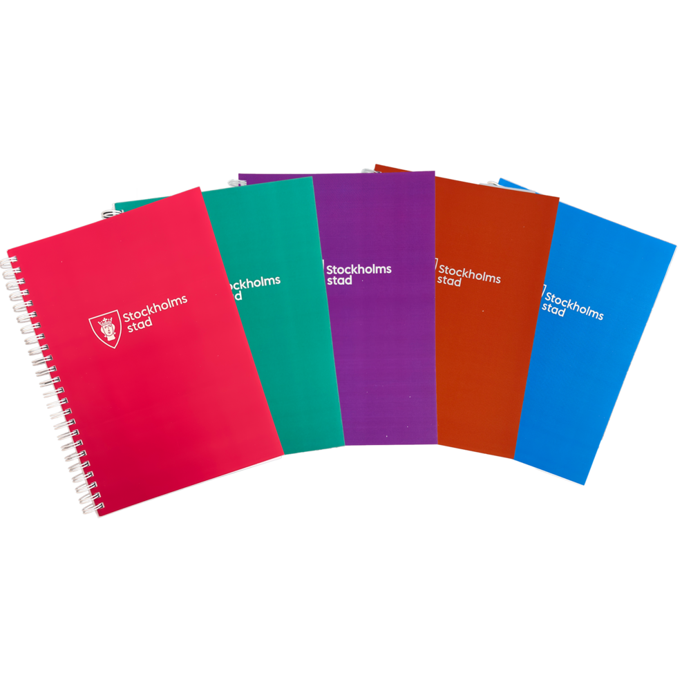 Anteckningsbok A5,  blandade färger, olinjerat, 5-pack