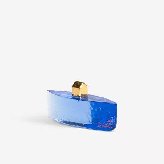 Kosta boda Fortress vessel blå/guld bv ac-23