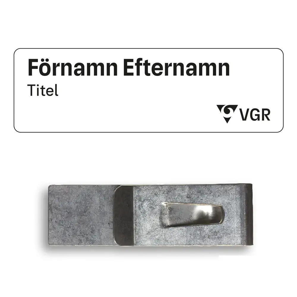 VGR, Namnskylt, militärclips, 80x25mm