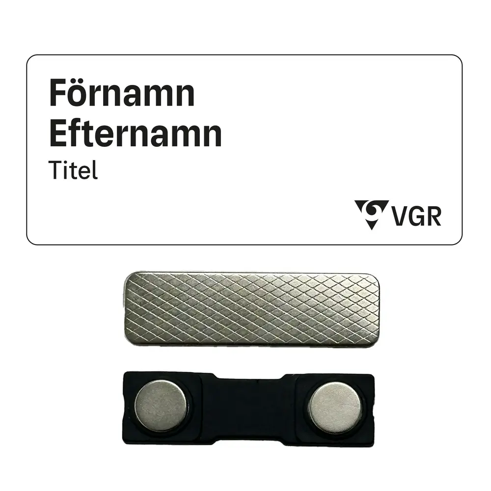 VGR, Namnskylt, långt namn, magnetfäste, 80x35mm