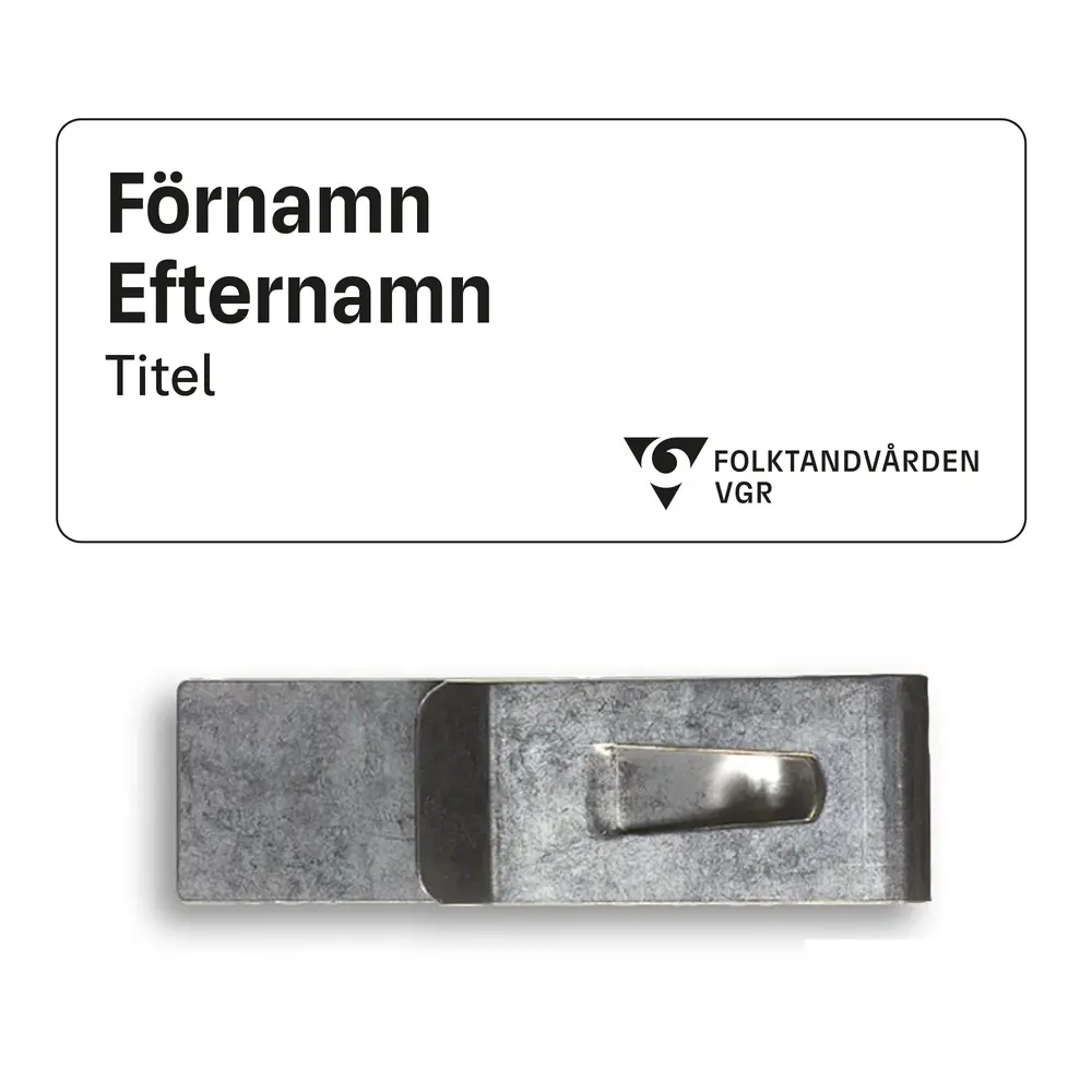 FTV, Namnskylt, långt namn, militärclips, 80x35mm