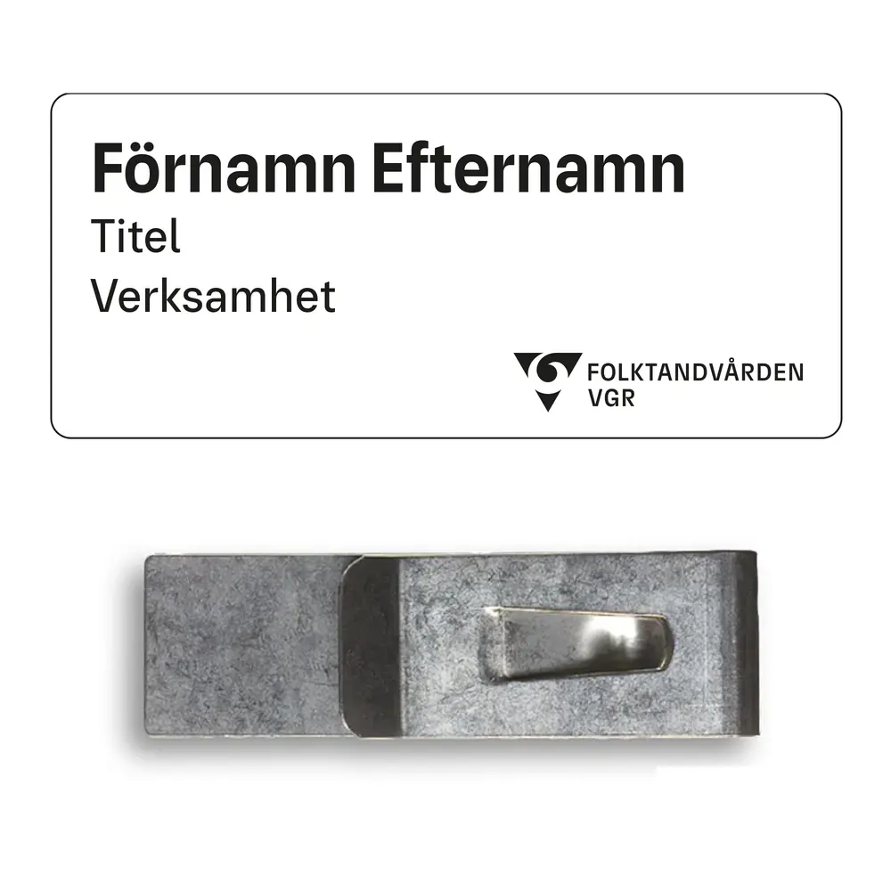 FTV, Namnskylt, militärclips,  80x35mm