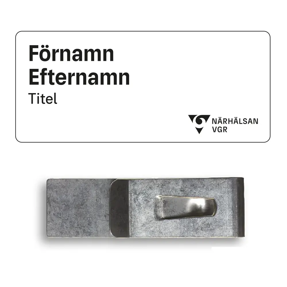 NH, Namnskylt, långt namn, militärclips, 80x35mm