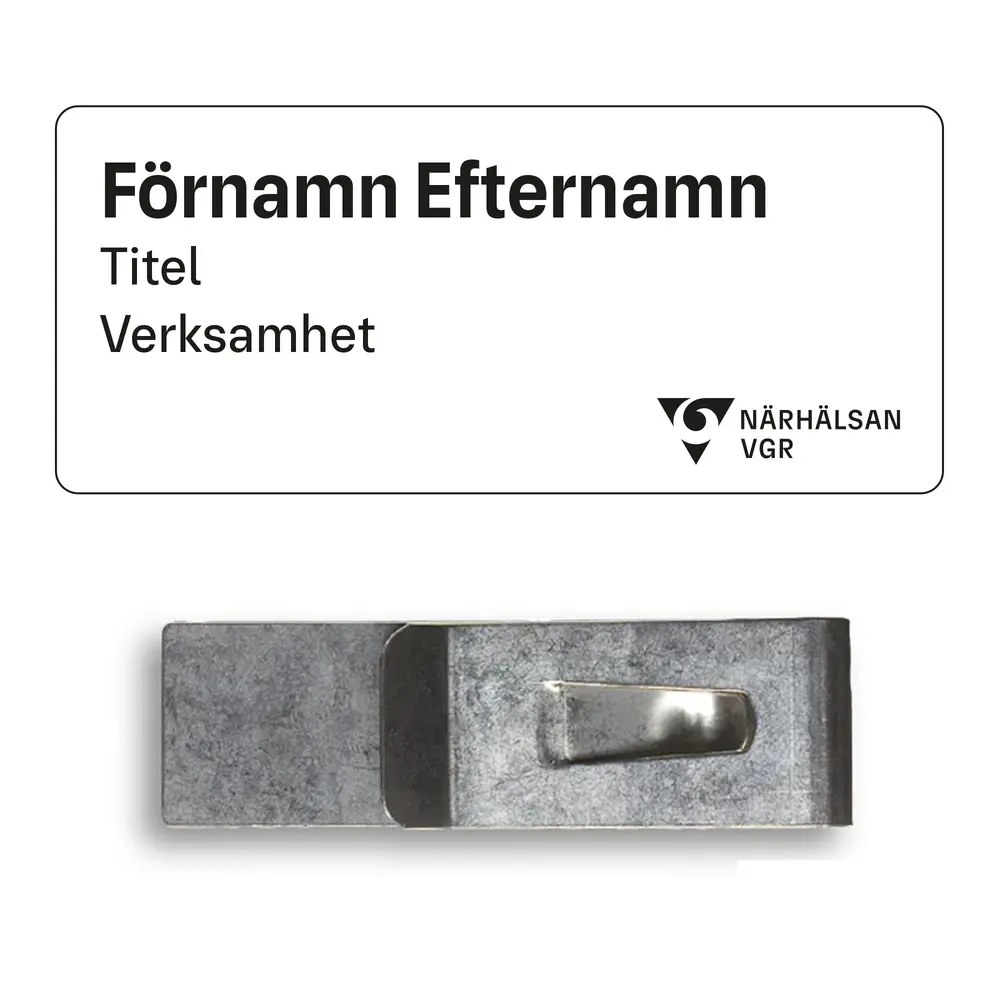 NH, Namnskylt, militärclips, 80x35mm