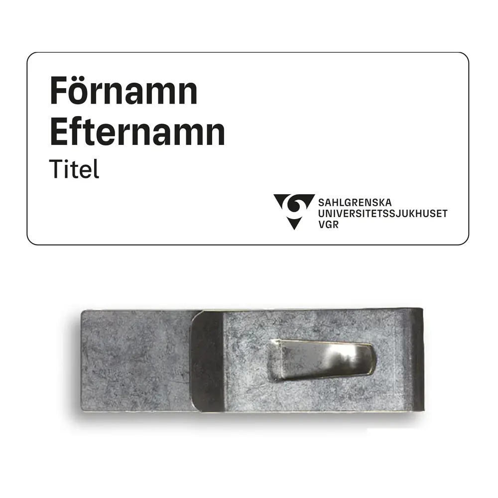 SU, Namnskylt, långt namn, militärclips, 80x35mm