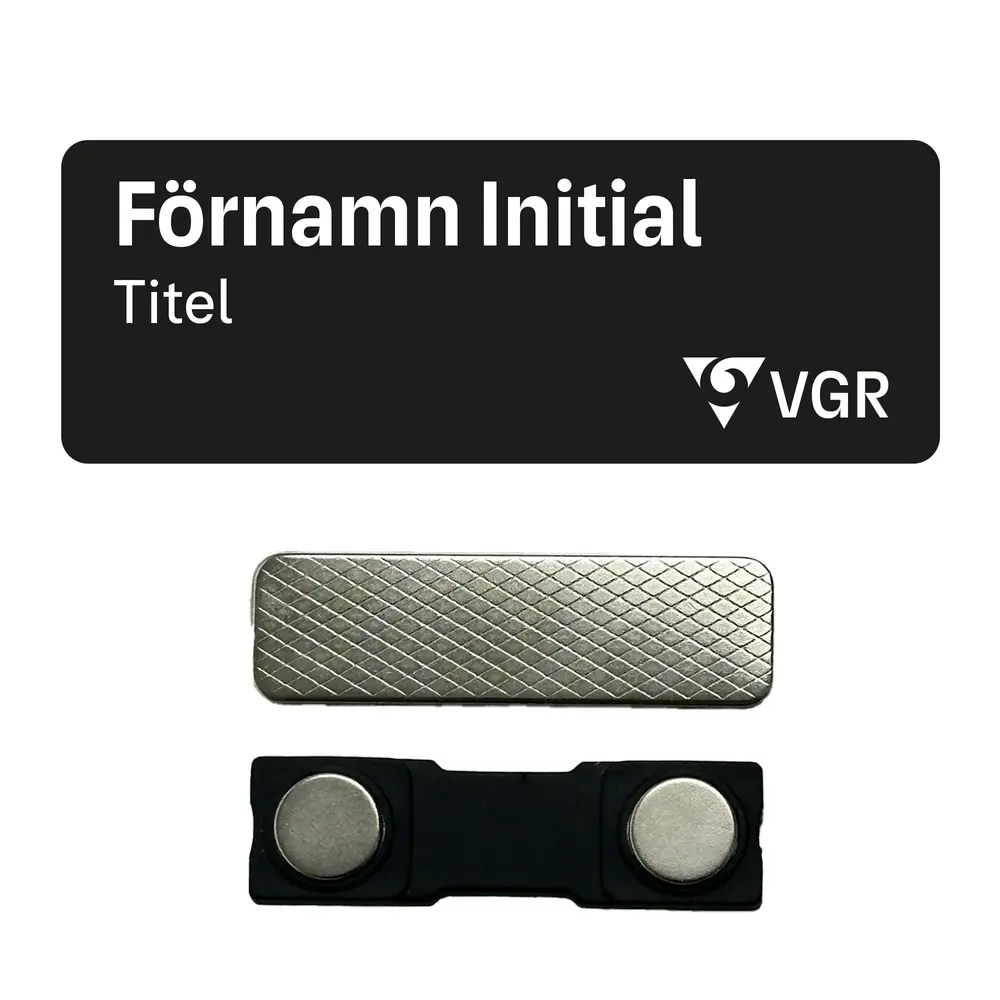 VGR, Namnskylt tolk, magnetfäste, 68x25 mm