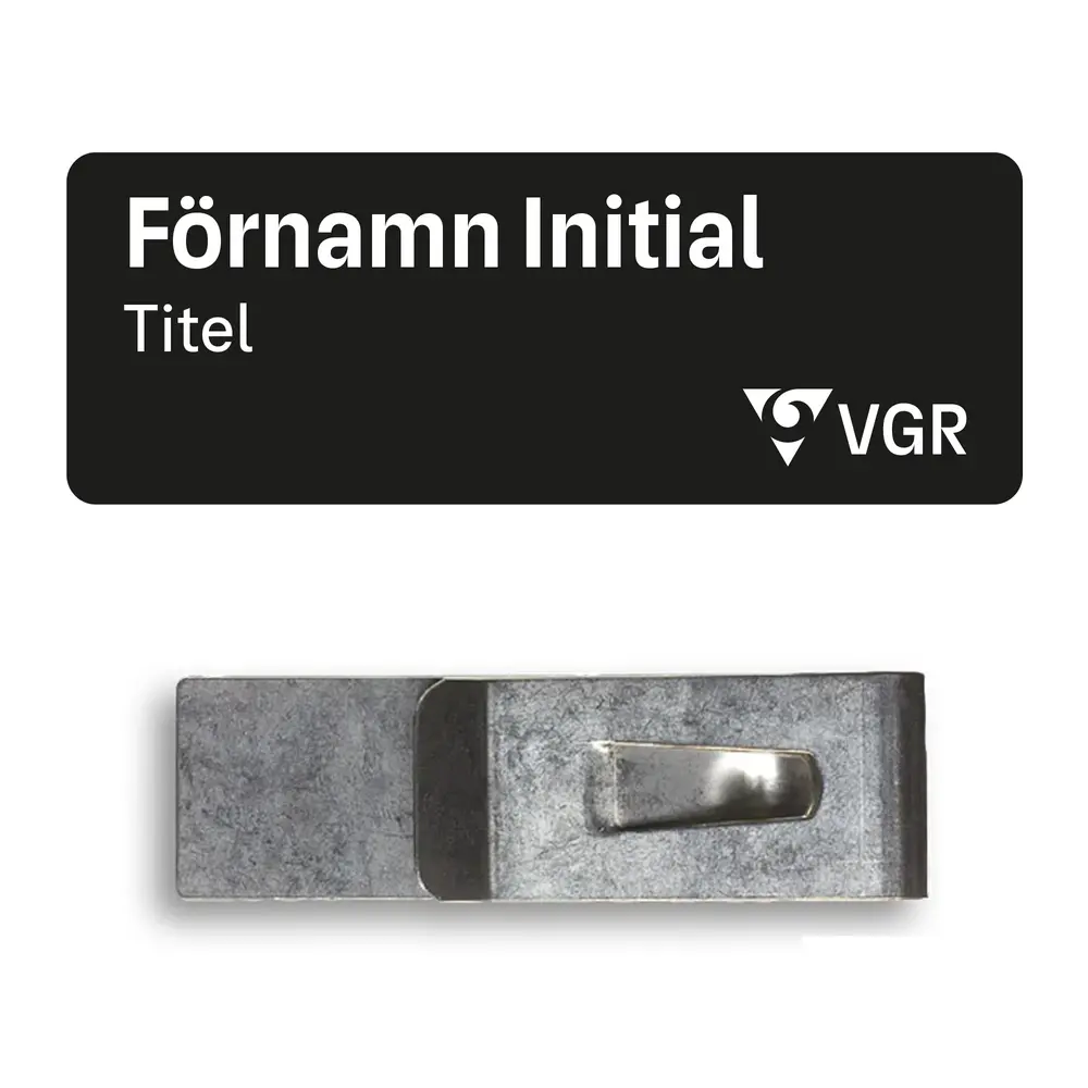 VGR, Namnskylt tolk, militärclips, 68x25 mm
