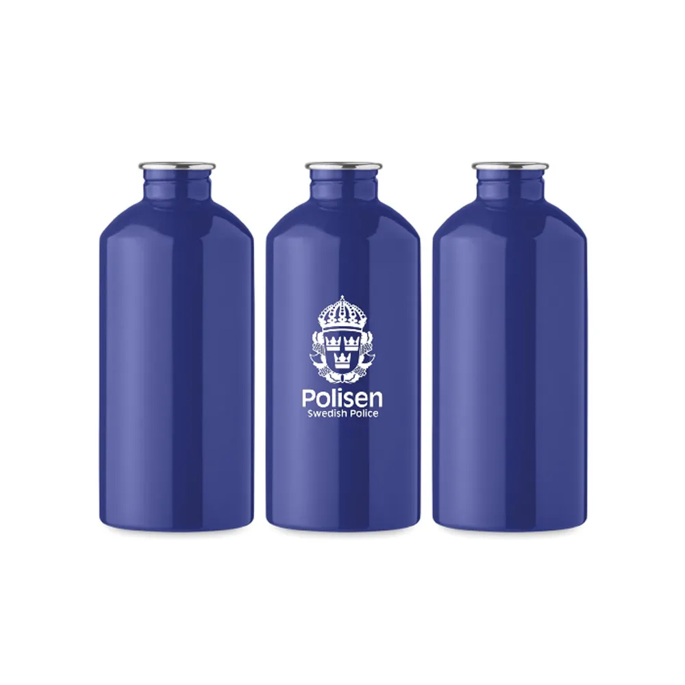 Vattenfalska i aluminium, Swedish Police, 50-pack, mörkblå