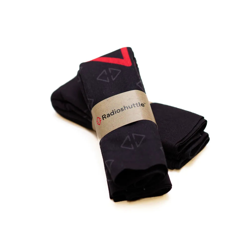 Multiscarf radioshuttle, 25-pack, svart/röd