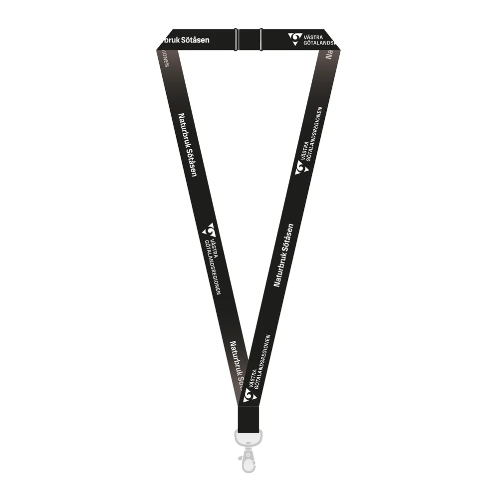 Nyckelband, metalkrok & säkerhetsspänne, 50-pack, Sötåsen, svart