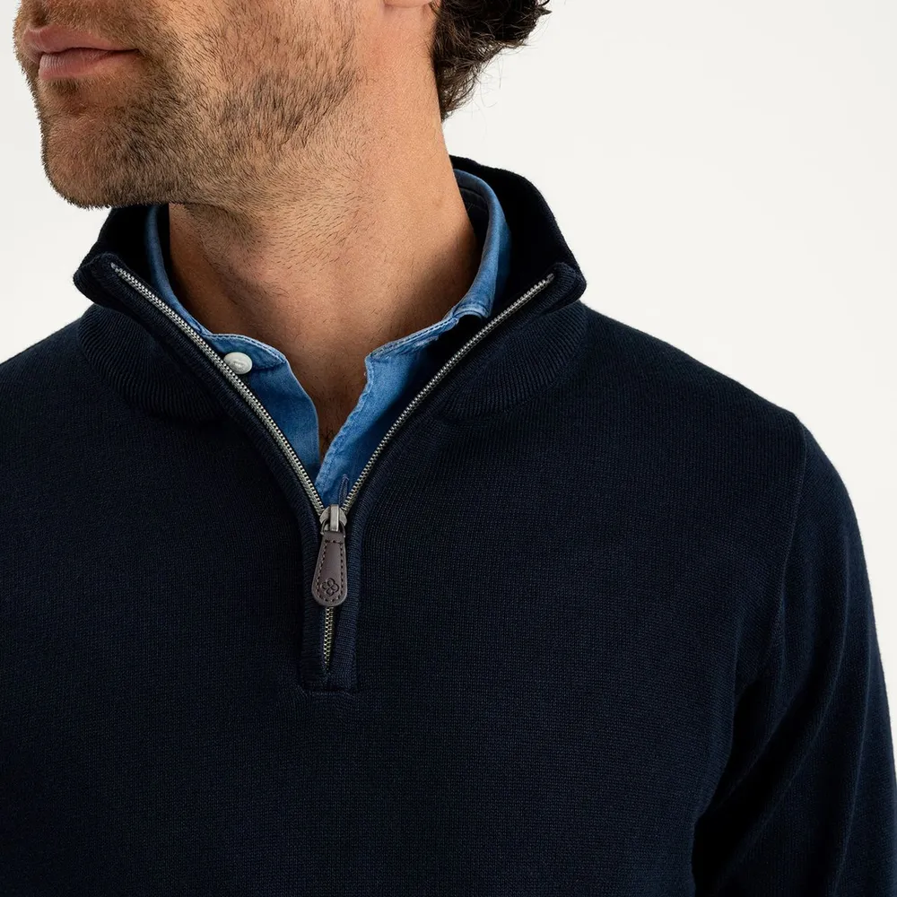 Tröja, halfzip, bomull, herr