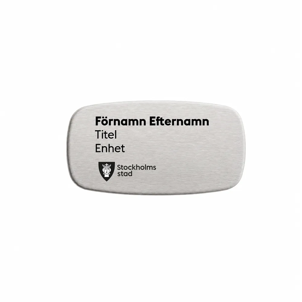 Namnbricka med magnet, Förnamn, Efternamn, Titel, Enhet (inkl frakt)