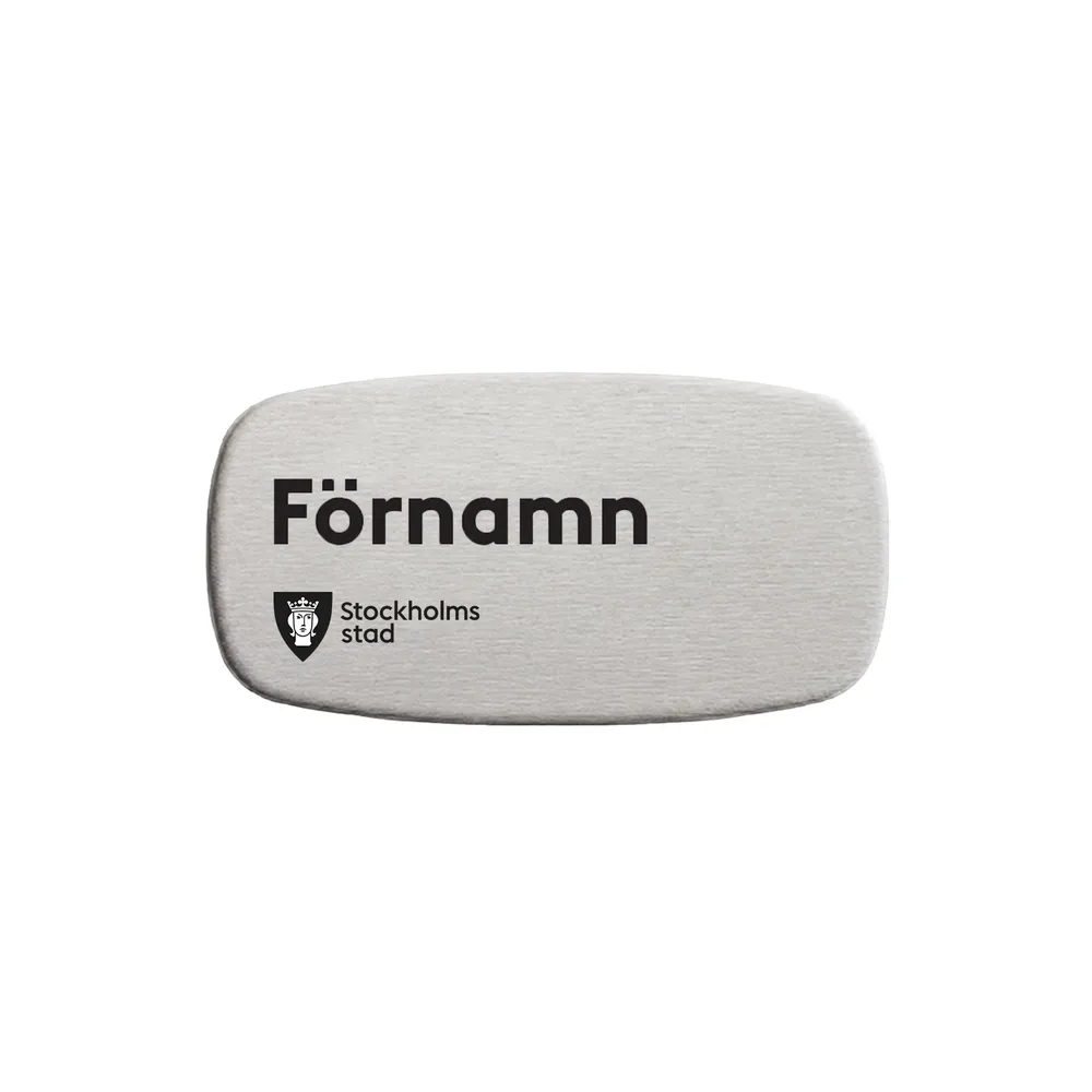 Namnbricka, med magnet, större text, (pris inkl frakt)